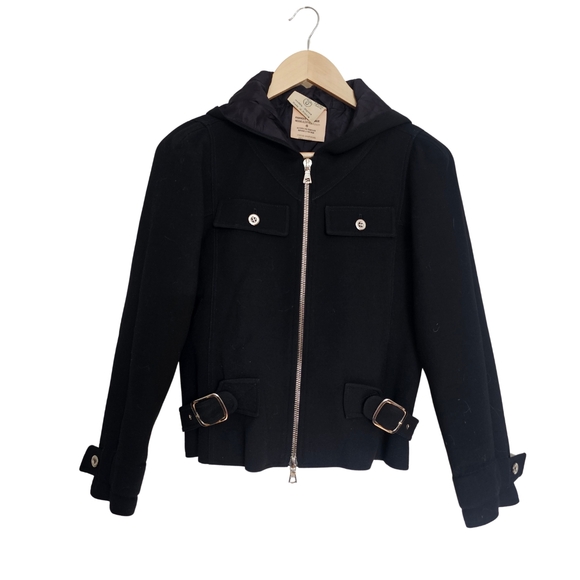 ✨ PRISTINE VINTAGE Courrèges Paris Wool Set – Jacket & Skirt – Size 0 (FR) ✨ - Picture 4 of 11